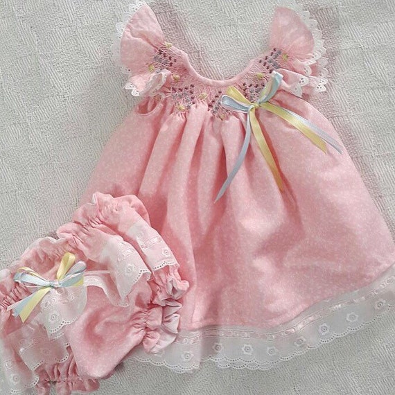 Baby girl pink dress smocked dress easter dress perfect for