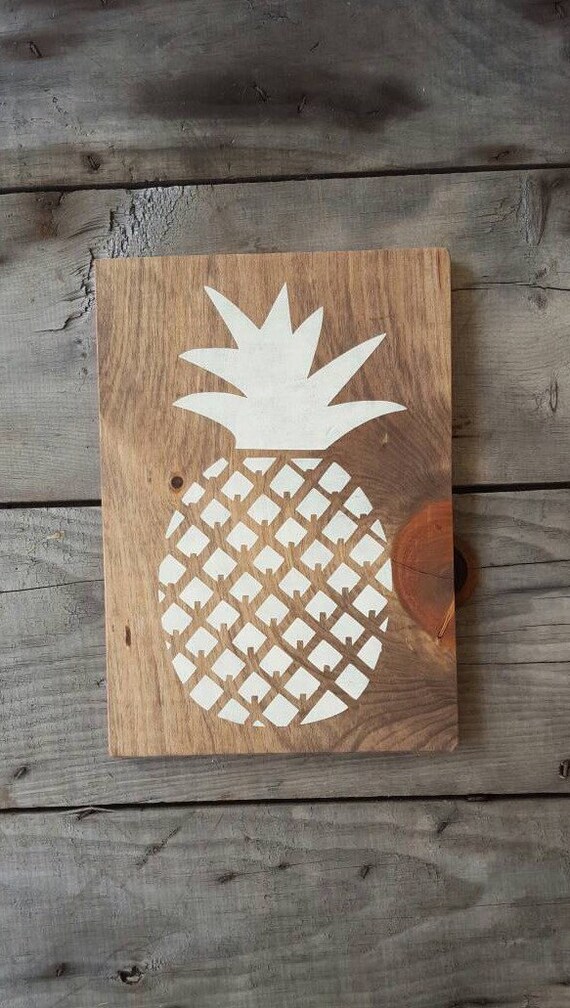 Wood wall art Wooden signs Pineapple decor Pineapple wall