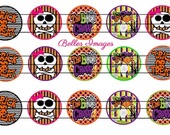 Halloween Bottle Cap Images 1 Inch Circles Party Decor Toppers