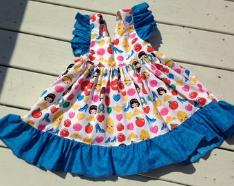 Disney Princess Dress, Flutter Dress or Flutter Top, Disney Princess Emoji Dress