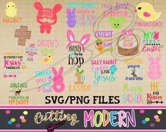 Easter Theme Bundle - Commerical Use Ok- 20 Modern Svg Files - Huge Savings - Silhouette Cameo - Cricut- Vinyl Projects - Diy