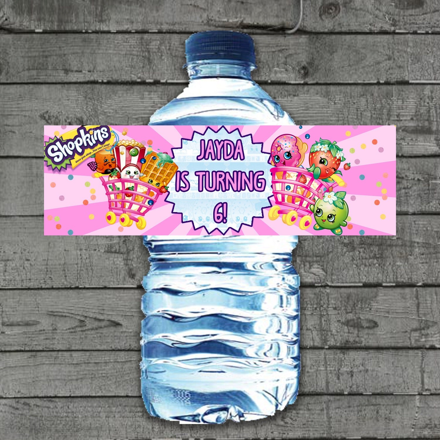 Shopkins Water Bottle Label Shopkins by PartyPrintableInvite