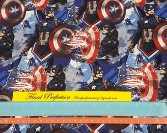 Captain America Fabric-Fabric by the Yard-Fat Quarter