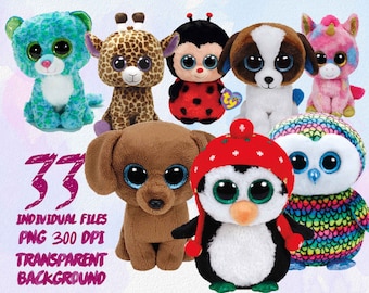 Beanie Boos Clip Art-PNG -transparent-300dpi-party-printable