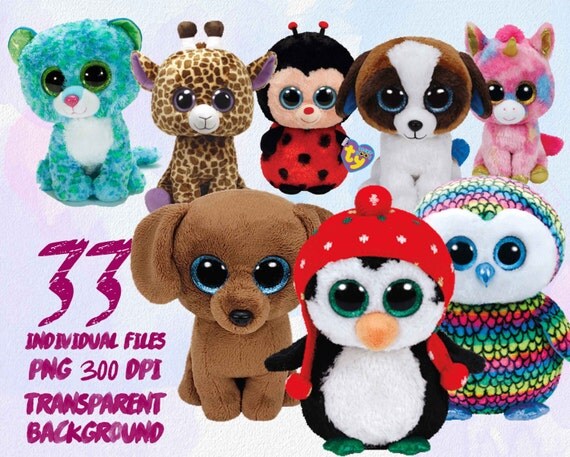 Beanie Boos Clip Art-PNG transparent-300dpi-party-printable