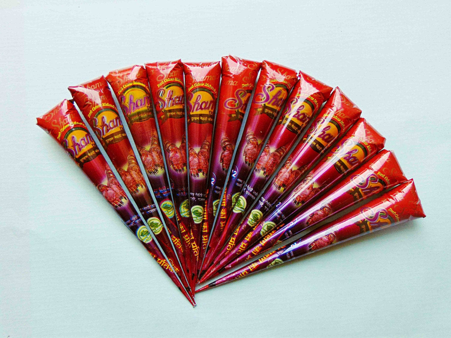 12 Brown color Henna cones henna kit Natural by Sanskriti2020