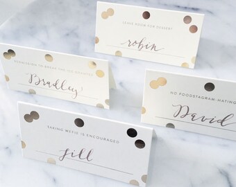 Modern Place Cards | DIY PLACE CARDS | Chic Place Cards | Gold Foil Place Cards | Wedding Place Cards |Cute Place Cards |Stylish Place Cards