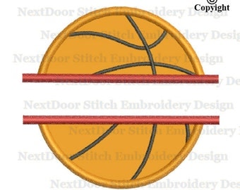 Split basketball embroidery design, font space machine embroidery applique instant download, sp-015