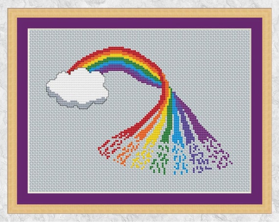 Rainbow cross stitch pattern printable, counted cross ...