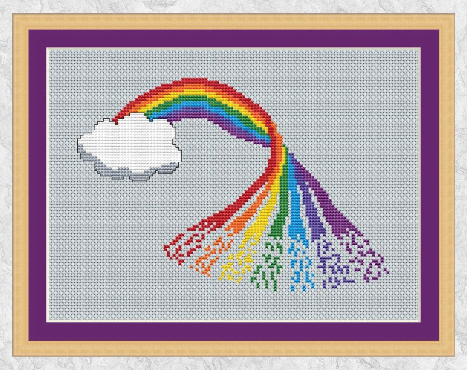 Rainbow Cross Stitch Pattern Printable Counted Cross Stitch