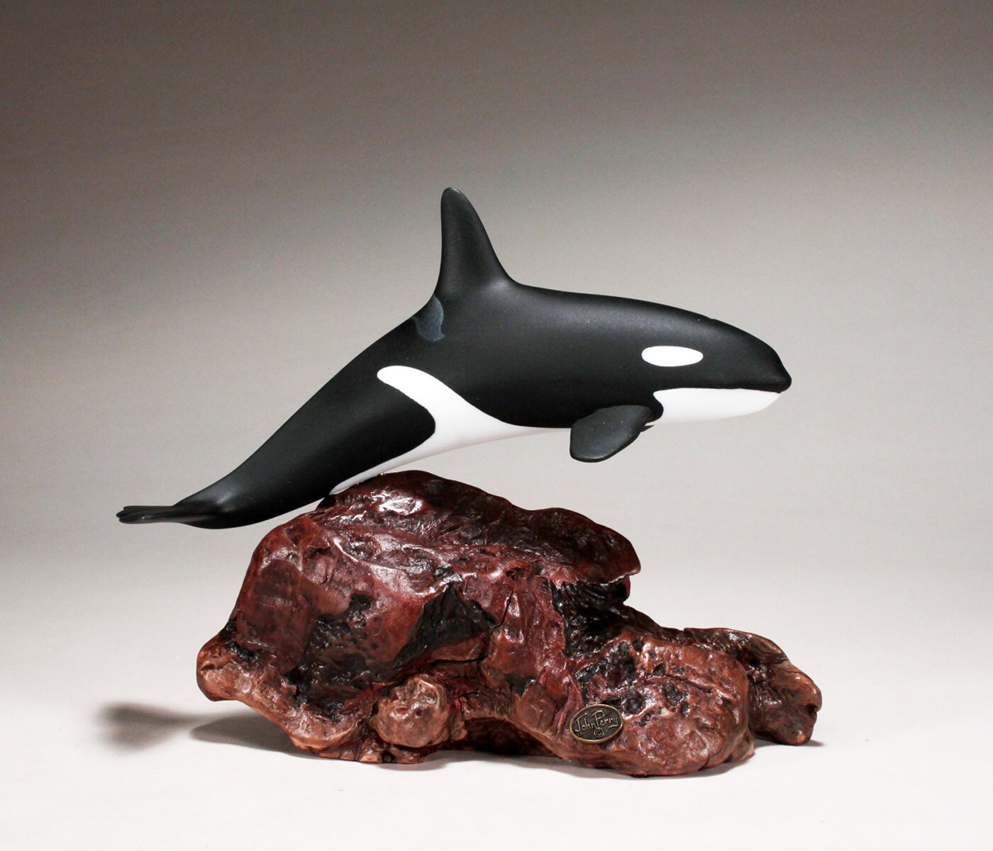 Orca Whale Sculpture New Direct From John Perry 12in Long on