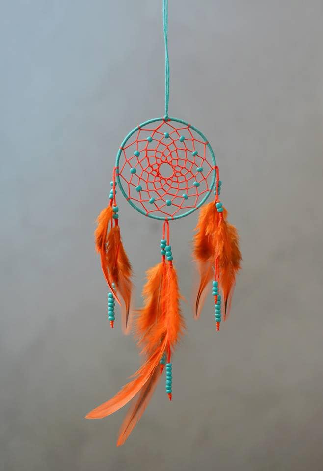 Orange Dream Catcher Boho Dream Catcher Orange Dreamcatcher