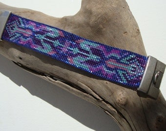 ethnic woven cuff, chic boho bracelet
