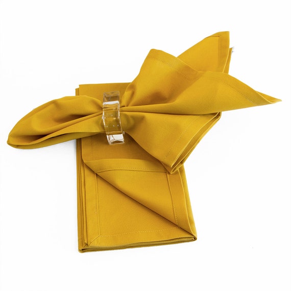 Gold Cotton Napkins Set of Four 18 x 18 Gold Napkins with
