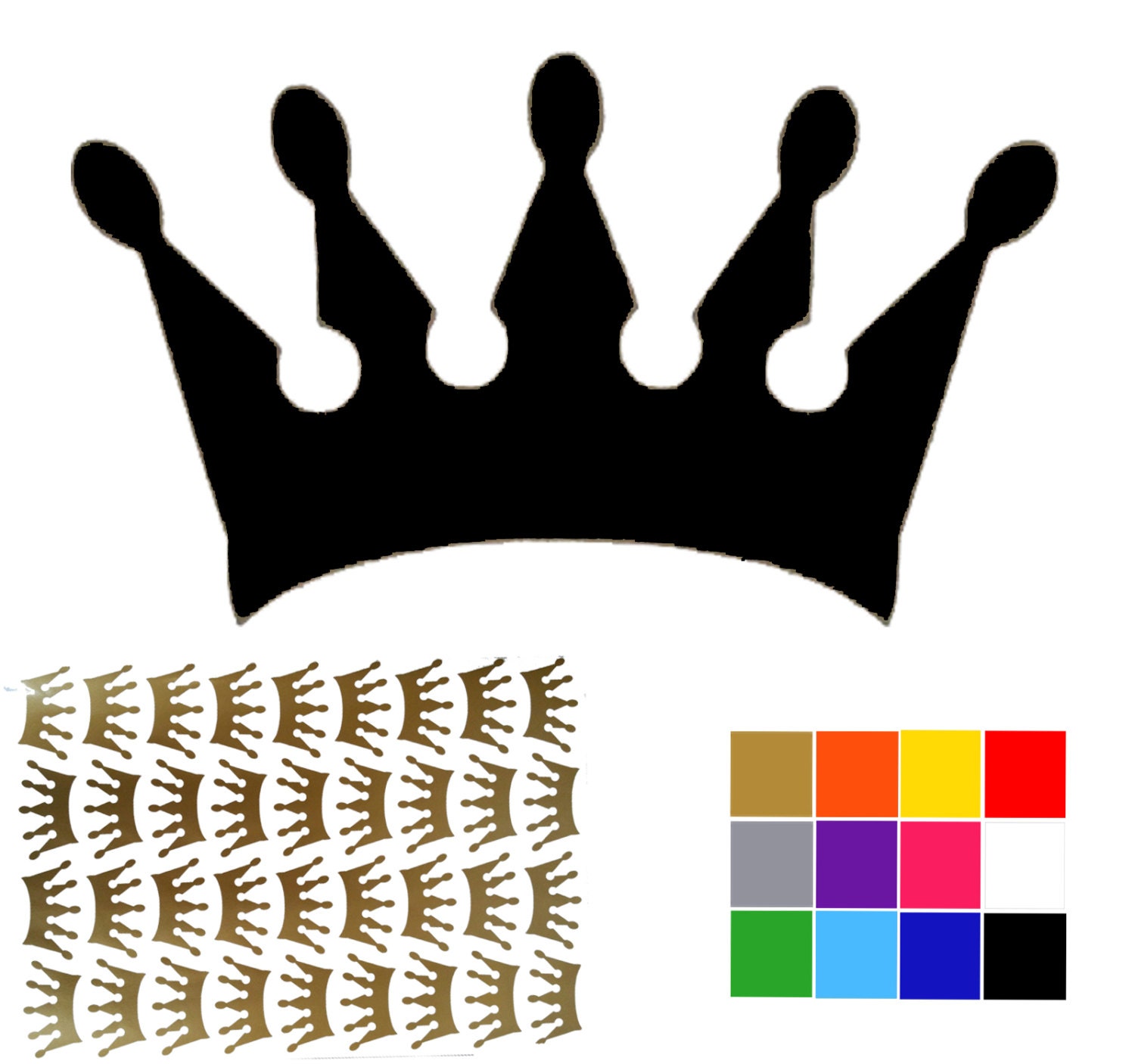 Small Crown Stickers. Planner Stickers UK. Princess Royal