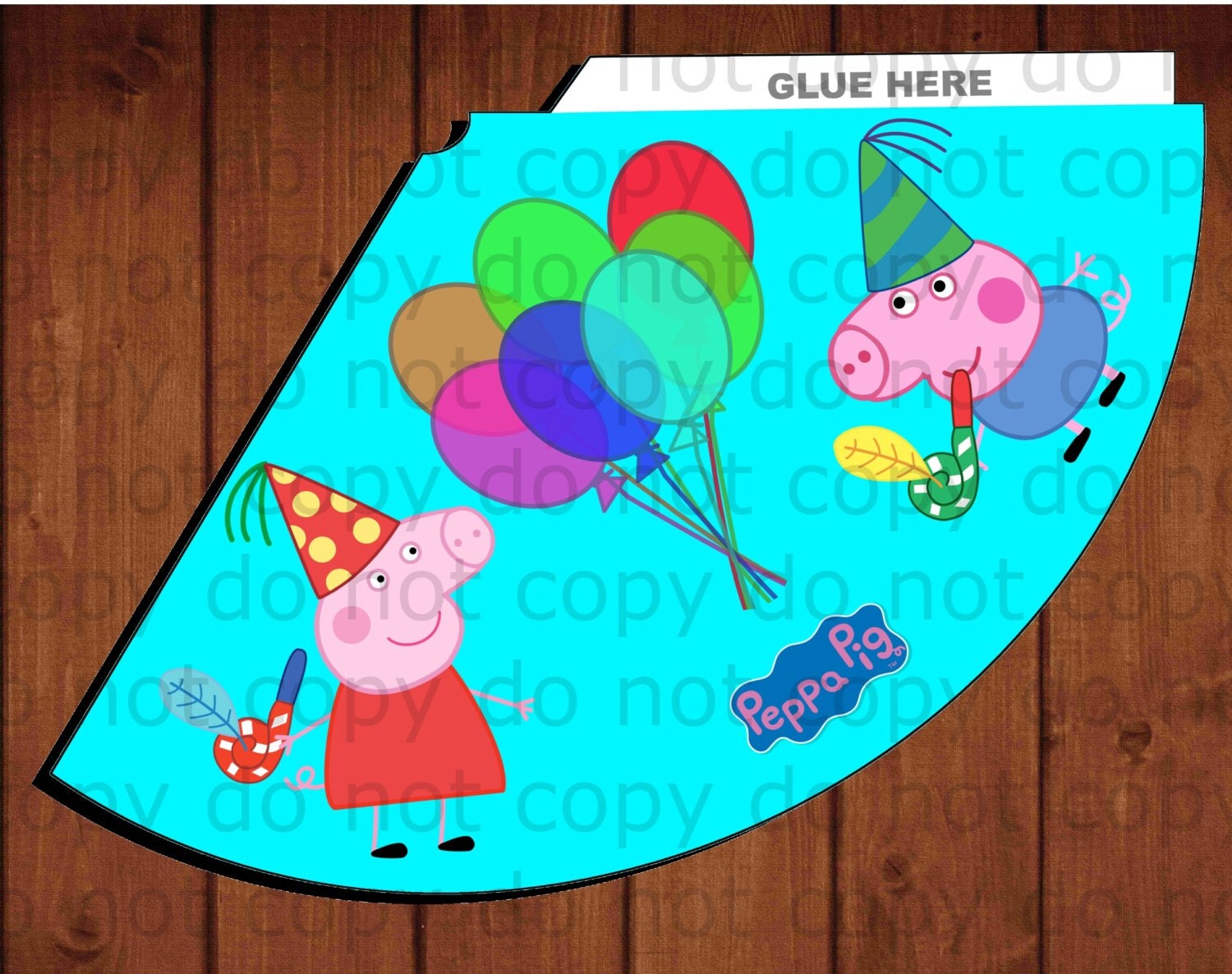 Peppa Pig party hats 4 party hats with by alafoliedesigns on Etsy