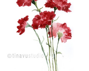 Items similar to Watercolor Flowers Giclee Print, 