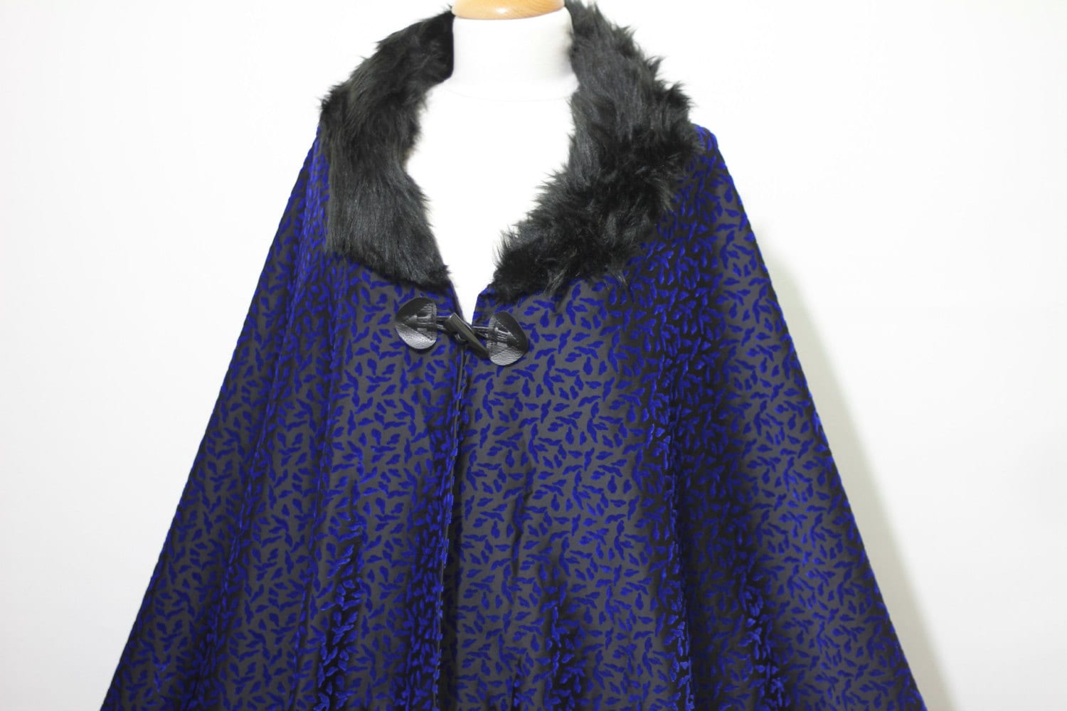 Womens Cape Royal Blue Cape Fur Cloak Womens Cloak With by mcdesgn