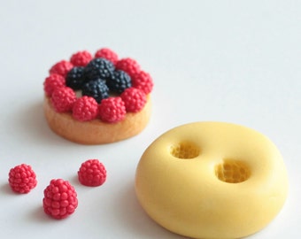 Fruit raspberry, BlackBerry realistic 4 and 5mm silicone mold. Miniature polymer clay, resin, airclay, creation