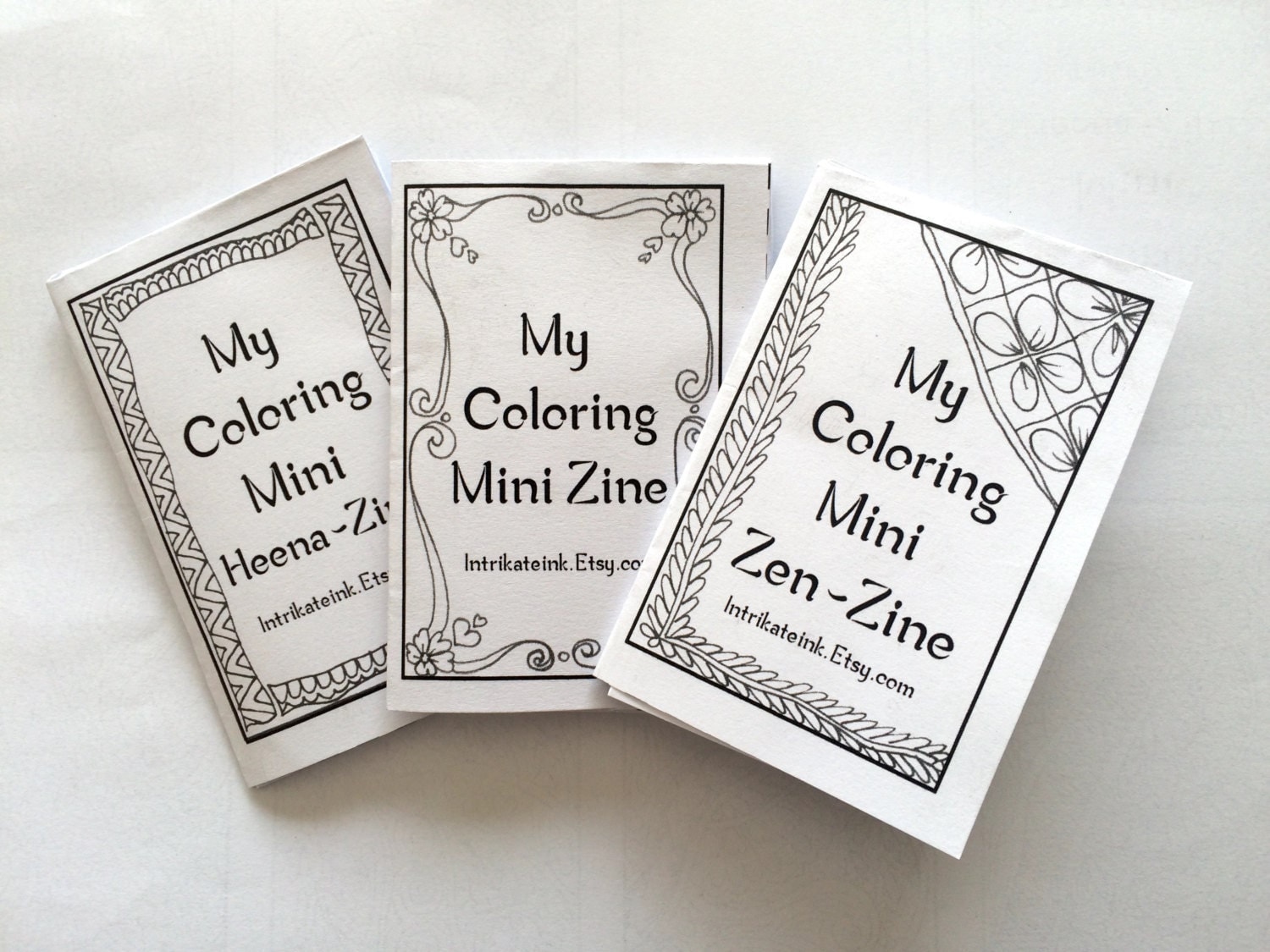 Download Set Of 3 Mini Zine Colouring Books Instant Download