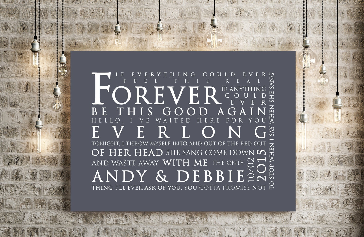 Foo Fighters Everlong Inspired Lyrics Print Love Song Wall Art