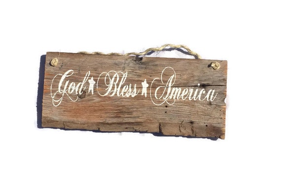 Items similar to God Bless America - Barn Wood Signs - Outdoor Decor ...