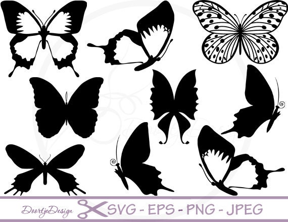 Silhouette Digital Clipart Butterflies Clipart Butterflies
