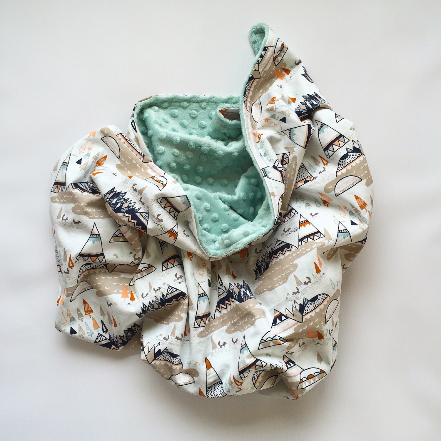 Teepee Minky Baby Blanket Tribal Minky Blanket Baby Shower