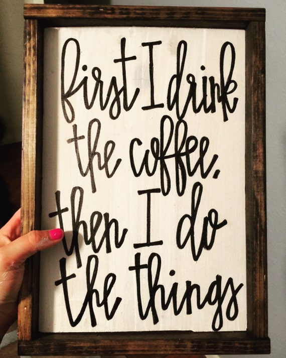 First coffee wooden sign by SouthernCustoms1 on Etsy