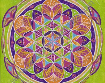 Mandala "Fleur de vie" (Reproduction sur toile)