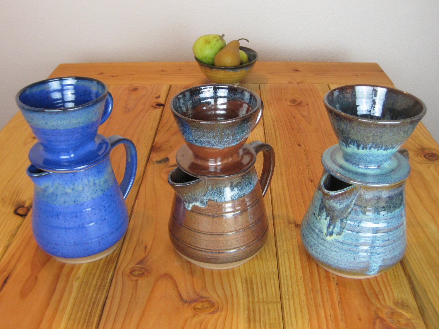 Pottery coffee pour over pitcher coffee by EldredgeCeramics