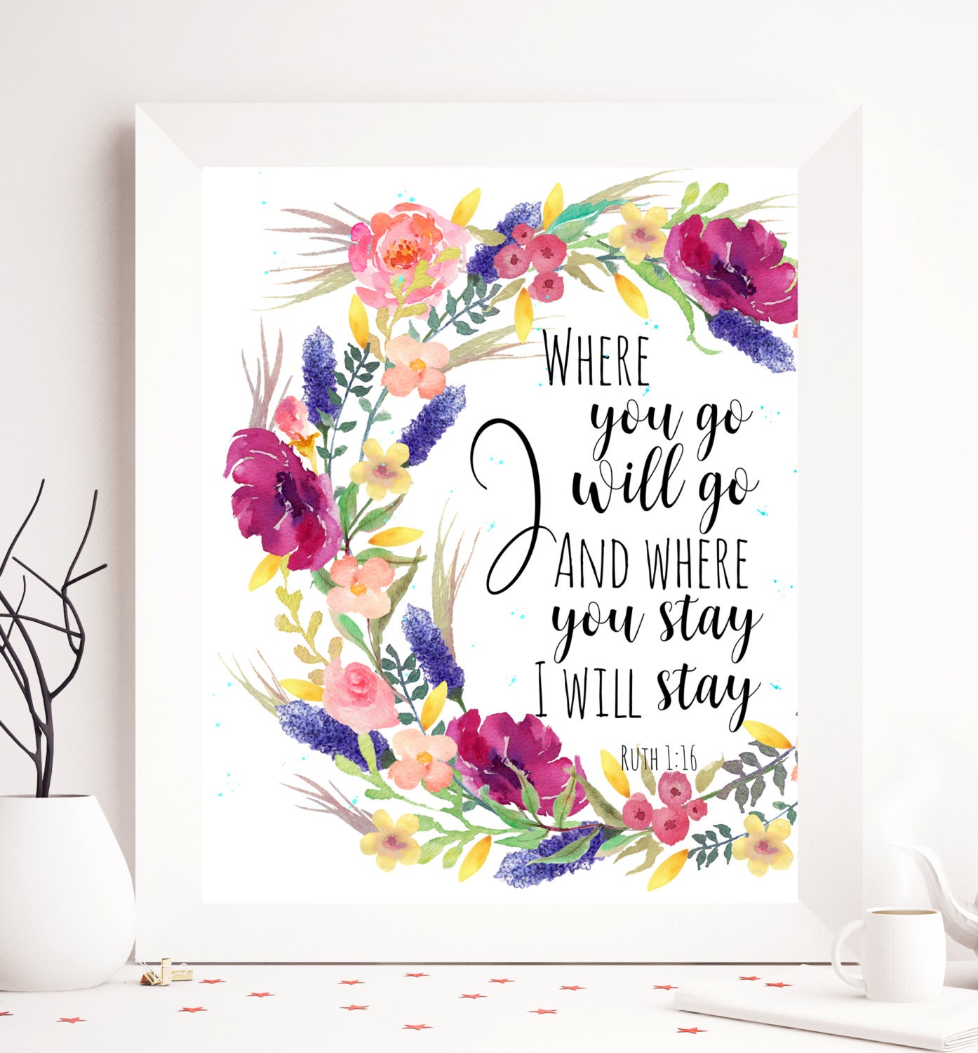 Ruth 1:16 Where you go I will go Bible printable by SoulPrintables