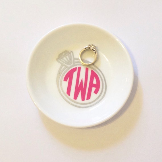 Monogram Mrs. Ring Dish - Jewelry Holder - Wedding Gift - Mr. Ring ...