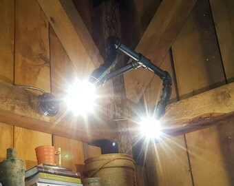 Rustic Industrial Track Lighting- Wall Spot Lighting- Adjustable Industrial Track Spot Lighting- Industrial Pipe Wall Light- FREE SHIPPING