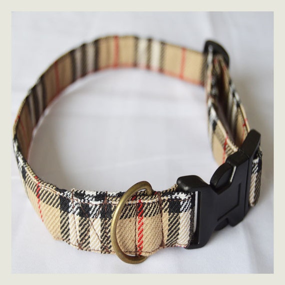 Items similar to Brown Tartan Dog Collar on Etsy