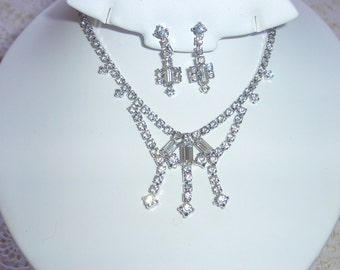 Vintage Rhinestone Demi Parure