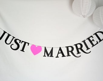Just married banner, Mr and Mrs, Just married, bachelorette party, special occasion, party decorations, party banner, wedding banner