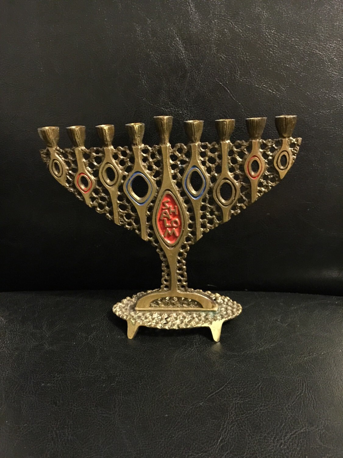 Collectable Solid Brass MENORAH Made In Israel By Hen Holon