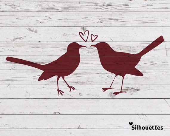 SVG 2 birds love silhouette Vector file for cricut and