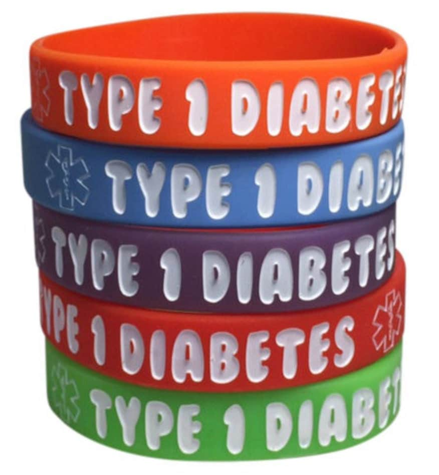 Kid's Diabetes Bracelets Type 1 Medical ID Silicone Alert