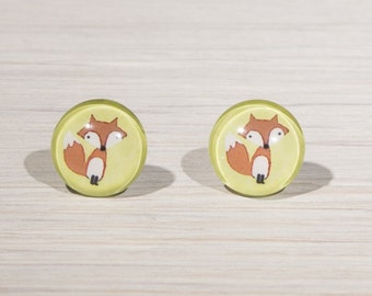 Fox Earrings, Fox Stud Earrings, Fox Jewellery, Fox Jewelry, Mr Fox, woodland animal, Fox gift, gifts for her