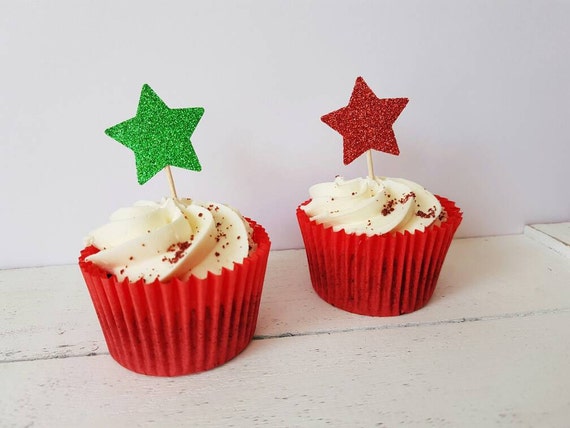 christmas cupcake toppers star cupcake toppers cake toppers christmas cupcake toppers star cupcake toppers cake toppers