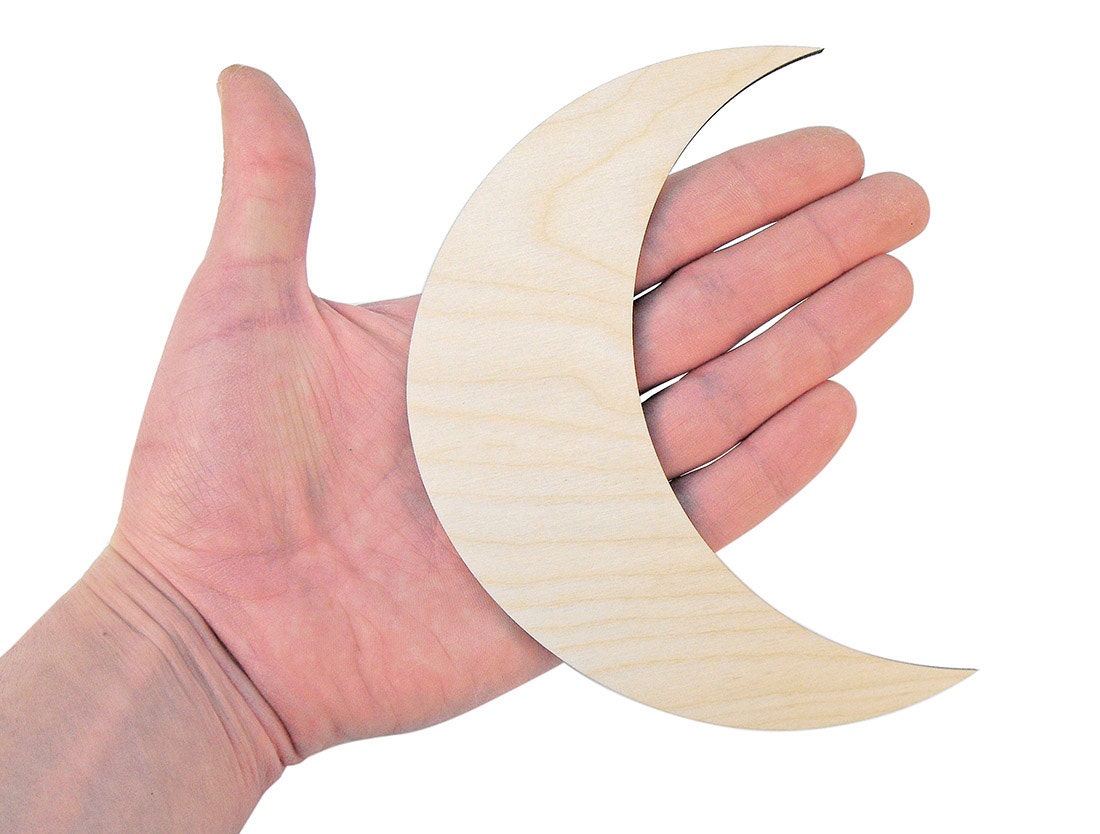 Wooden Moon 15cm Shape Ornaments Craft Decoration Gift