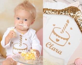 Girl Birthday Shirt, Baby Girls Cake Birthday Shirt, Birthday Girl Clothes Outfit
