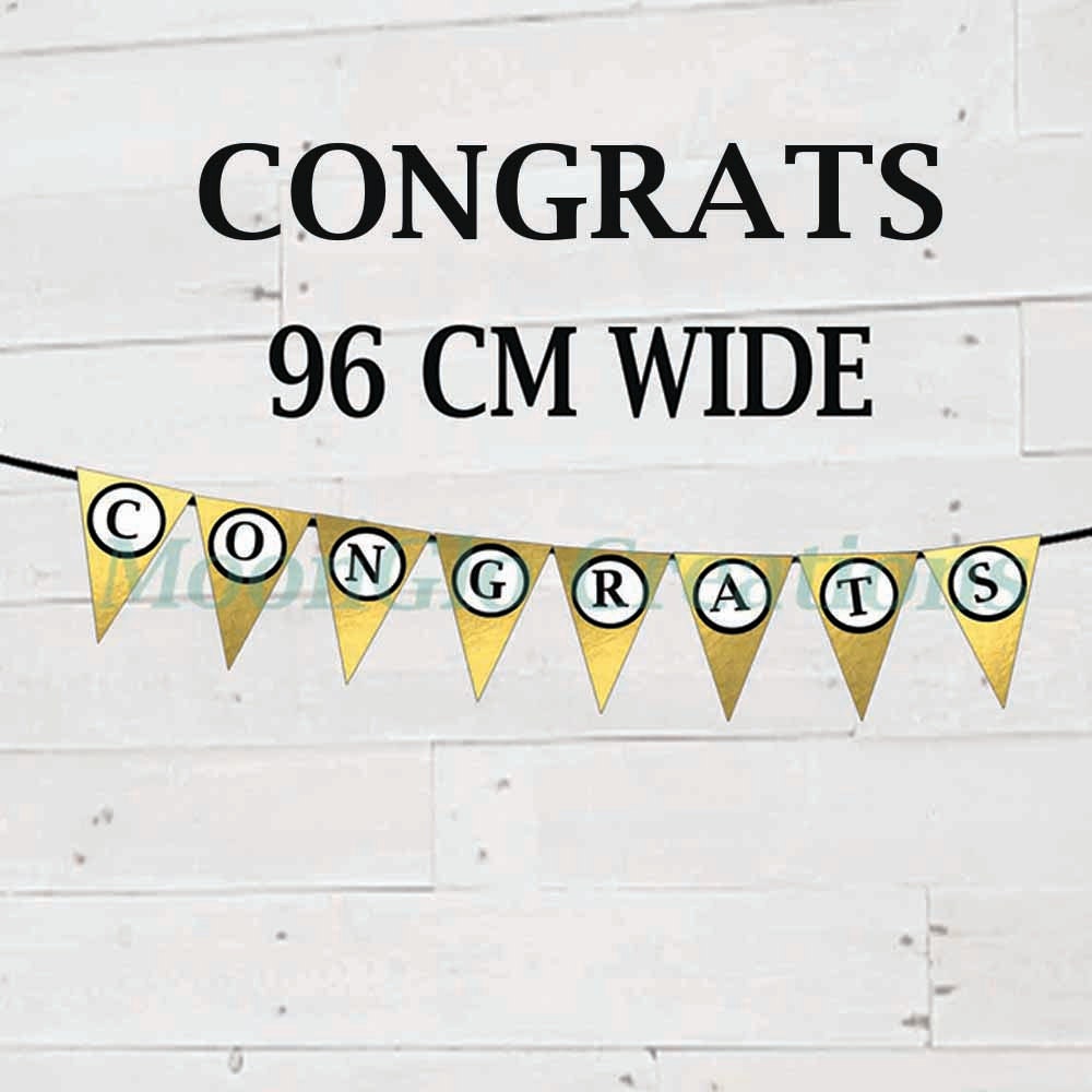 Congrats Banner Printable download. Gold and blackSchool