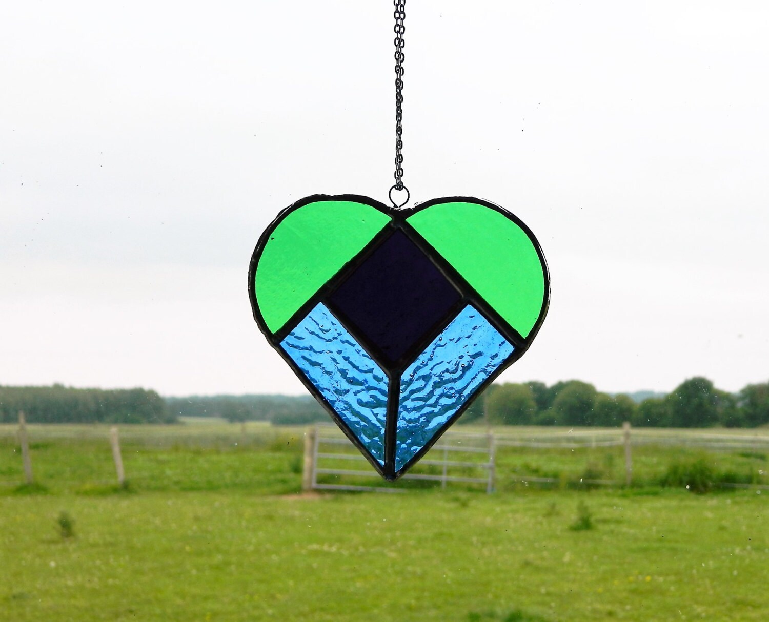 Stained glass heart Sun Catcher Light catcher Love Hearts