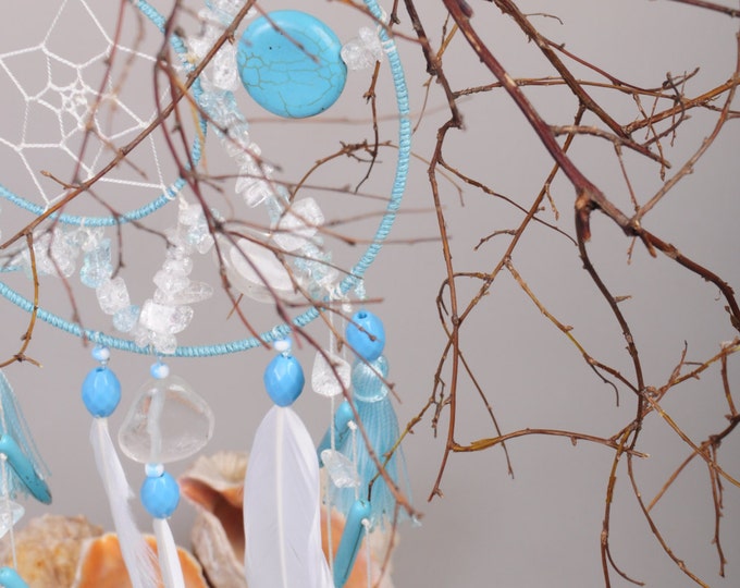 Dreamcatcher Blue Dream сatcher gift idea blue dreamcatchers boho blue dreamcatcher wall handmade gift blue decor Christmas New Year gift