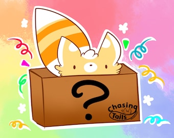 FREE SHIPPING Mystery Box of Fluffy Fursuit Tail and Fluffy Furry Goodness Surprise Pack
