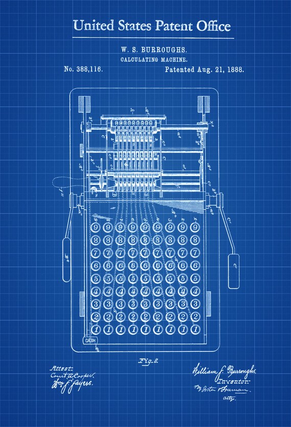 Mechanical Calculator Patent Decor Accountant by PatentsAsPrints