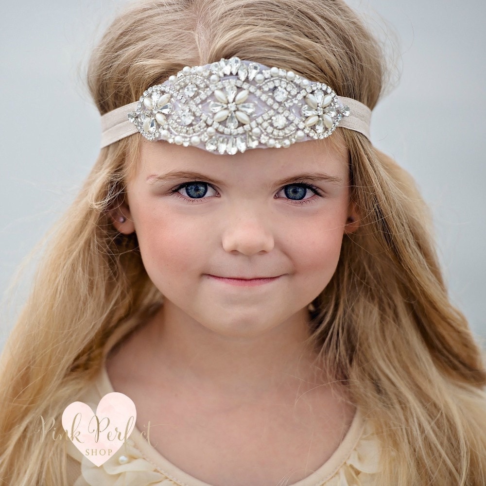 Rhinestone Headband  Flower  Girl  Headband  Crystal Headband 